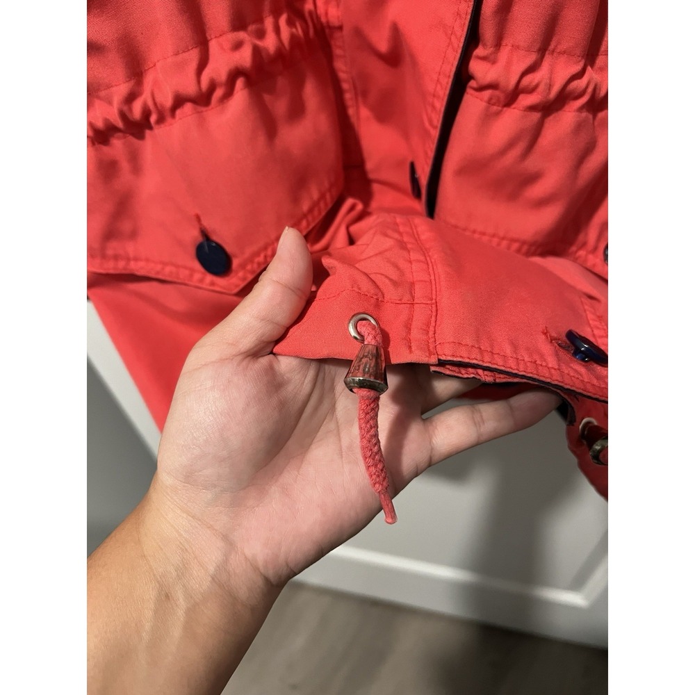 Vintage Mulberry Street Hooded Jacket Red Navy White Size Medium Sailing - Picture 5 of 9